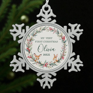 Ornement Flocon De Neige Bébé Bébé Bébé Bois de Noël