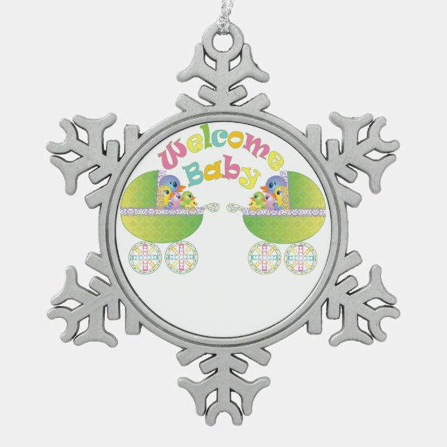Ornement Flocon De Neige Bébé bienvenu (Devant)