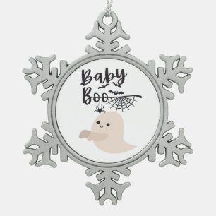 Ornement Flocon De Neige Bébé Boo Cute Halloween Imprimer Style Vintage