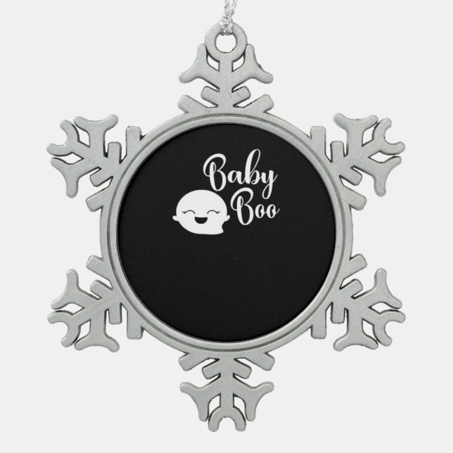 Ornement Flocon De Neige Bébé Boo Halloween (Devant)