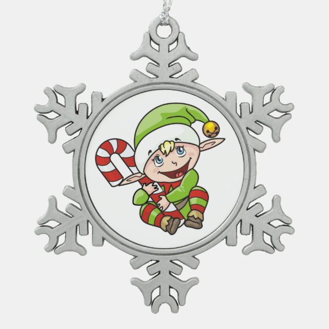 ORNEMENT FLOCON DE NEIGE BÉBÉ ELF (Devant)