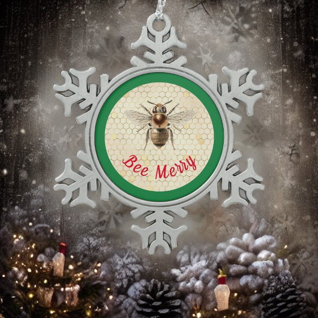Ornement Flocon De Neige Bee Joyeux Noël Bee (Créateur téléchargé)