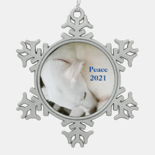 Ornement Flocon De Neige Belle Paix Polaire Blanc Chien Flacon de neige Pew