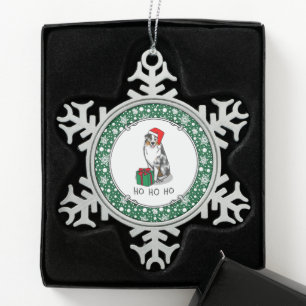 Ornement Flocon De Neige Berger australien de Noël (bleu merle tan/w 1)