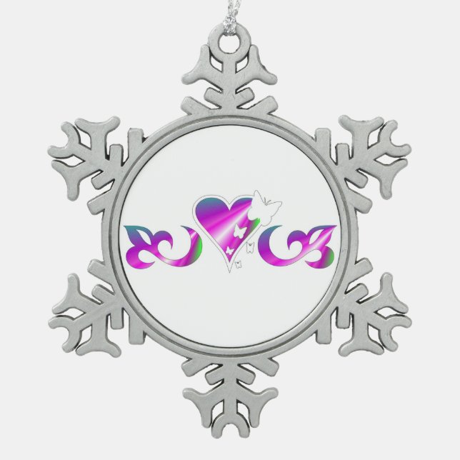 Ornement Flocon De Neige Beurtériser Lily et Coeur (Devant)