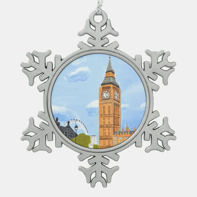 Ornement Flocon De Neige Big Ben London (Devant)