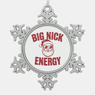 Ornement Flocon De Neige Big Nick Énergie Drôle de Père Noël Blague de Noël