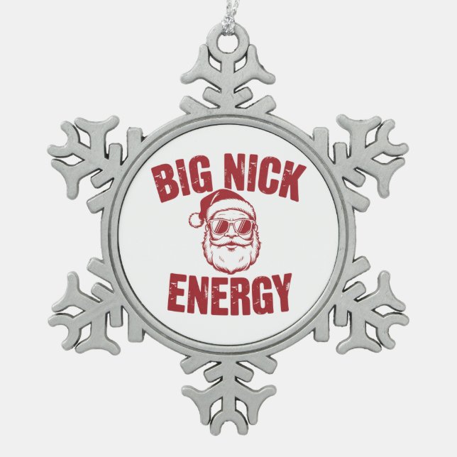 Ornement Flocon De Neige Big Nick Energy Funny Père Noël Rude Christmas Jok (Devant)