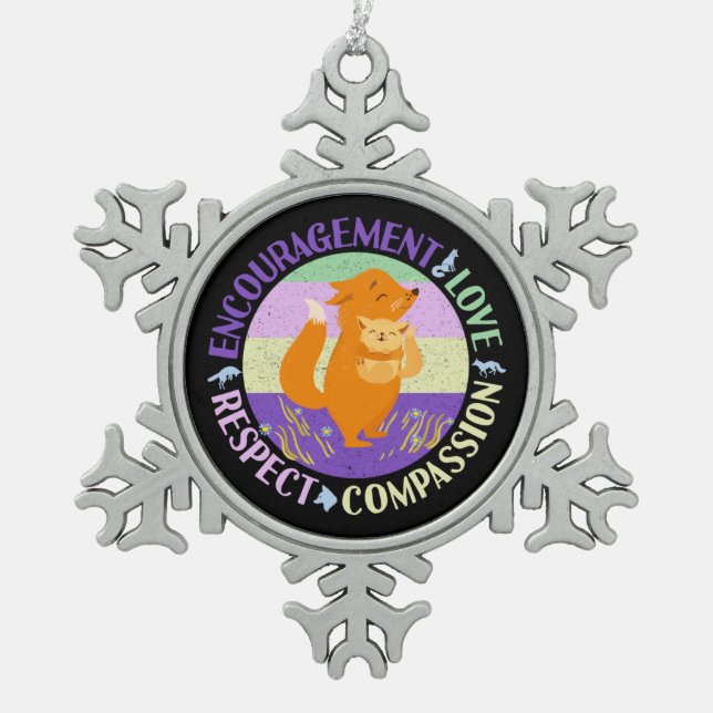 Ornement Flocon De Neige Big Soeur Love - Fils Bonifié Fox (Devant)