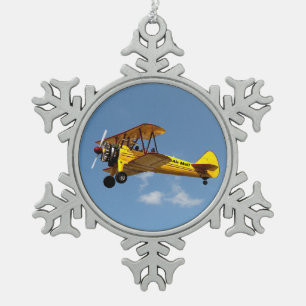 Ornement Flocon De Neige Biplan Air Mail
