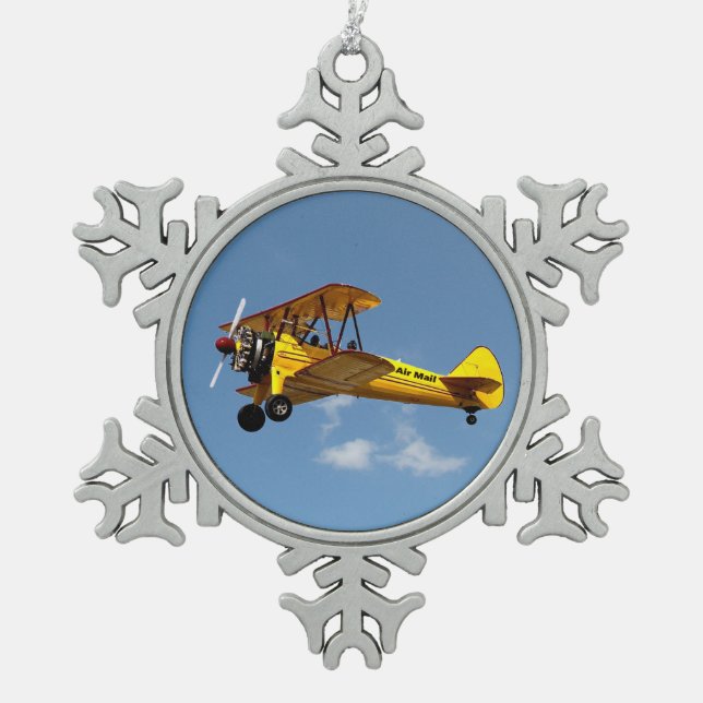 Ornement Flocon De Neige Biplan Air Mail (Devant)