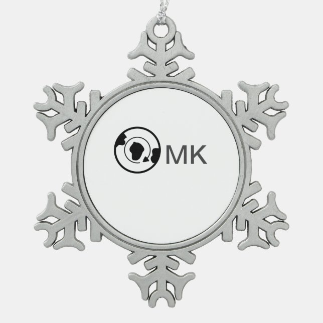 Ornement Flocon De Neige Black world globe ajouter nom monogramme détails d (Devant)