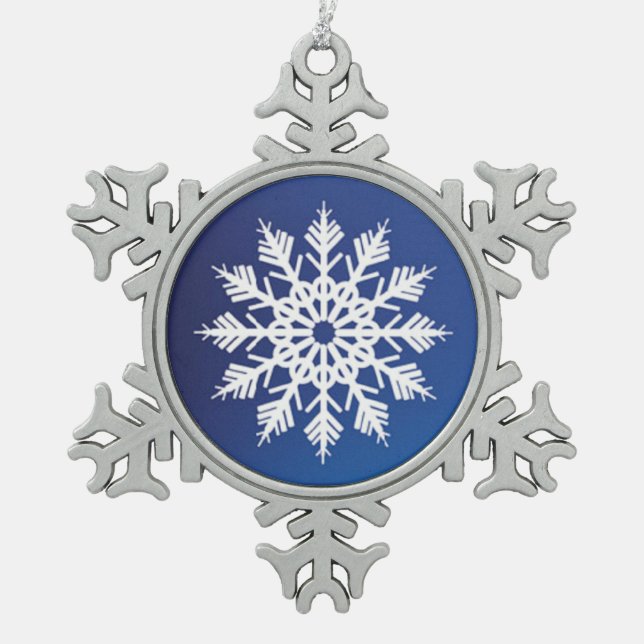 Ornement Flocon De Neige Bleu de flocon de neige (Devant)