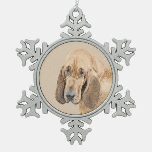Ornement Flocon De Neige Bloodhound Peinture - Joli chien d'origine art