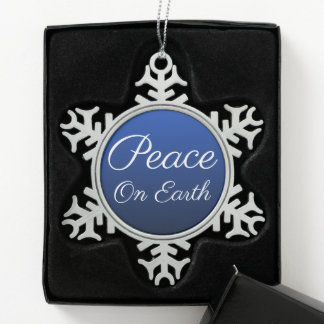 Ornement flocon de neige Blue Peace on Earth