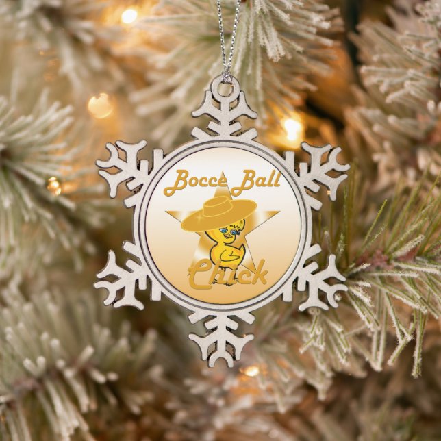 Ornement Flocon De Neige Bocce Ball Chick #10 (Arbre)