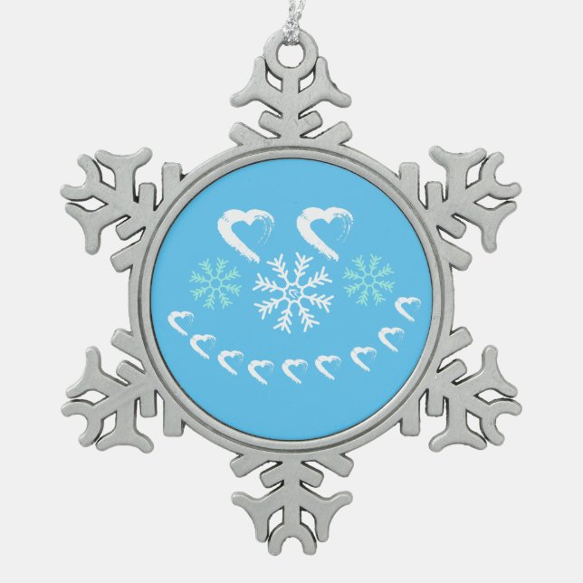 Ornement Flocon De Neige Bon coeur Snowflake Ornament (Devant)
