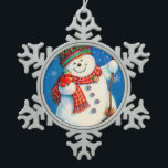Ornement Flocon De Neige Bon Snowman<br><div class="desc">Bon ornement Snowman</div>