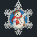 Ornement Flocon De Neige Bon Snowman<br><div class="desc">Bon ornement Snowman</div>