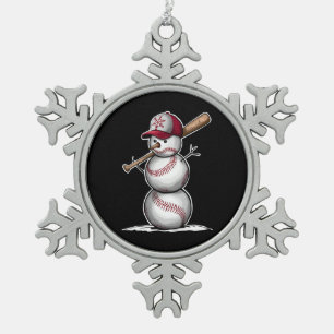 Ornement Flocon De Neige Bonhomme de neige de baseball Boules Neige Noël Xm