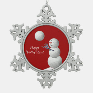 Ornement Flocon De Neige Bonhomme de neige de volleyball
