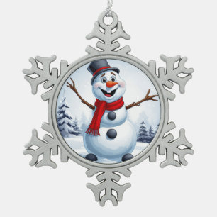 Ornement Flocon De Neige Bonhomme de neige joyeux