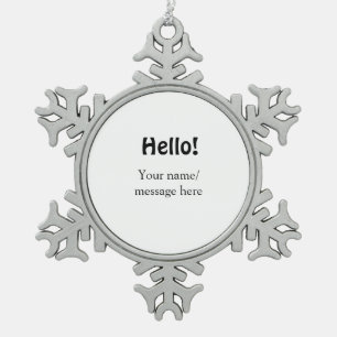 Ornement Flocon De Neige Bonjour ajouter un message de nom simple minimum é