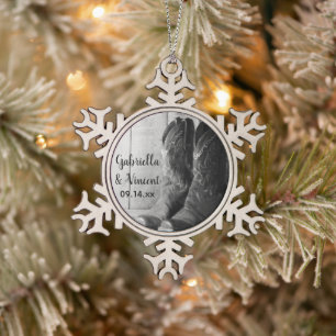 Ornement Flocon De Neige Boots rustiques Cowboy Pays Mariage occidental