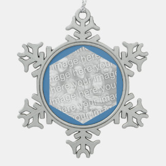 Ornement Flocon De Neige Bordure photo Hexagon bleu acier