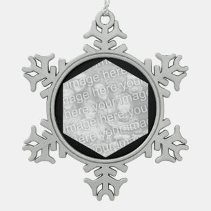 Ornement Flocon De Neige Bordure photo Hexagon noir