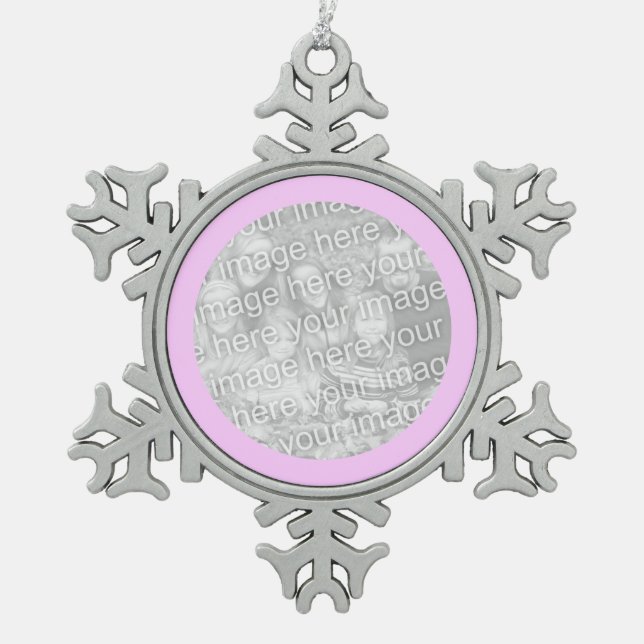Ornement Flocon De Neige Bordure ronde rose (Devant)