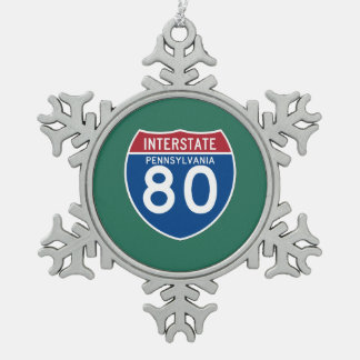 Ornement Flocon De Neige Bouclier d'autoroute nationale de la PA I-80 de la