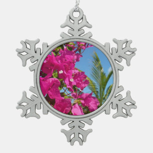 Ornement Flocon De Neige Bougainvilliers et palmiers paysage tropical