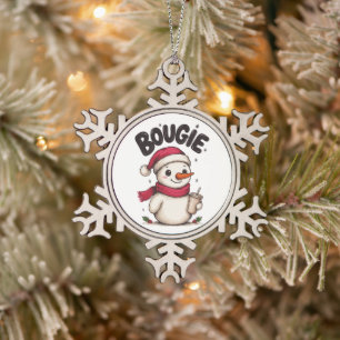 Ornement Flocon De Neige Bougie Noël Bonhomme de neige Chapeau de Père Noël