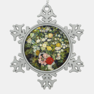 Ornement Flocon De Neige Bouquet de fleurs dans un vase de Vincent Van Gogh