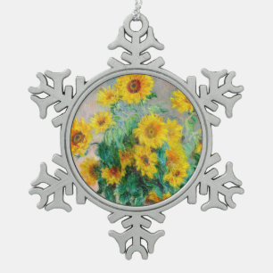 Ornement Flocon De Neige Bouquet de tournesols Claude Monet