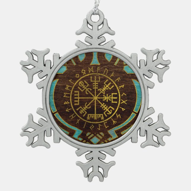 Ornement Flocon De Neige Boussole de navigation de Vegvisir - de Viking (Devant)