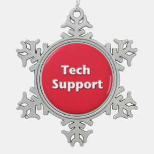Ornement Flocon De Neige Bouton Panique rouge du support technique