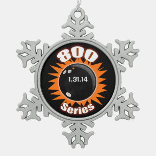 Ornement Flocon De Neige Bowling 800 Series Club, orange et noir