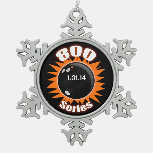 Ornement Flocon De Neige Bowling 800 Series Club, orange et noir (Devant)