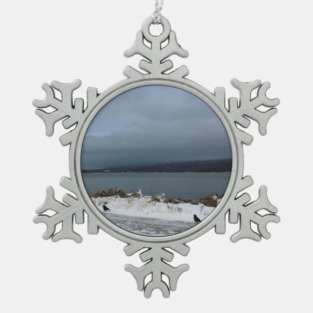 Ornement Flocon De Neige Bravant la tempête ensemble (Devant)