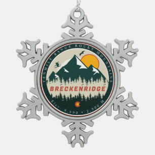 Ornement Flocon De Neige Breckenridge Colorado Souvenir de montagne Vintage