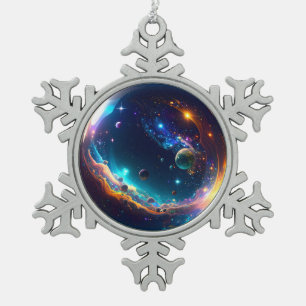 Ornement Flocon De Neige Bulle cosmique Galaxie Imaginaire Art