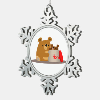 Ornement Flocon De Neige Bye Bye Honey ! Bours en caricature mignonne Ornem