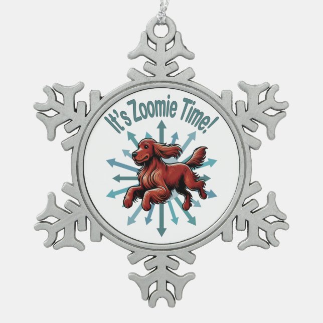 Ornement Flocon De Neige C’est Zoomie Time Irish Setter (Devant)