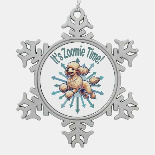 Ornement Flocon De Neige C’est Zoomie Time Poodle (Devant)