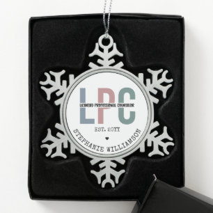 Ornement Flocon De Neige Cadeau de conseiller professionnel autorisé LPC pe