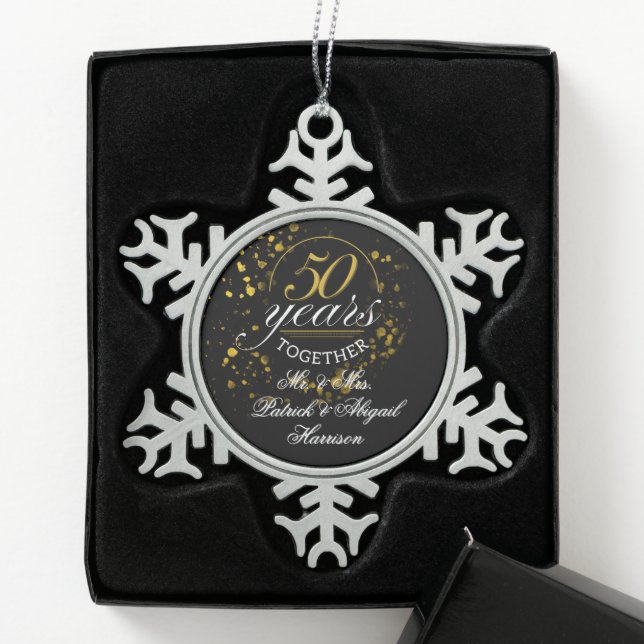 Ornement Flocon De Neige Cadeau de mariage de 50 ans (Boîte)