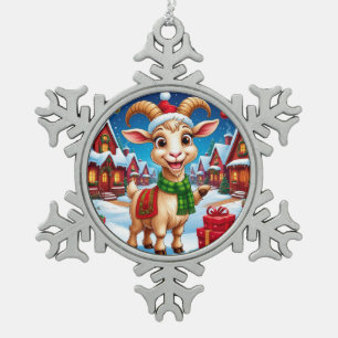 Ornement Flocon De Neige ❄️ Cadeau de Noël pour amateur de chèvre Année de