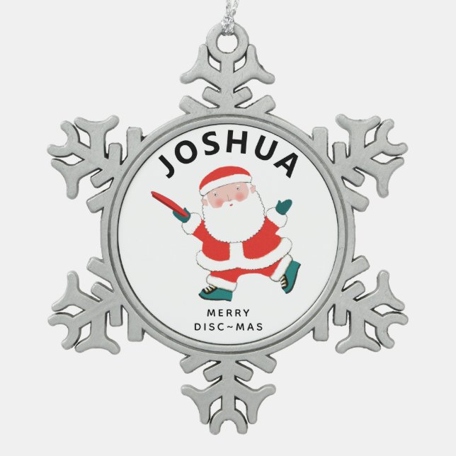 Ornement Flocon De Neige Cadeau de vacances Frisbee personnalisé (Devant)